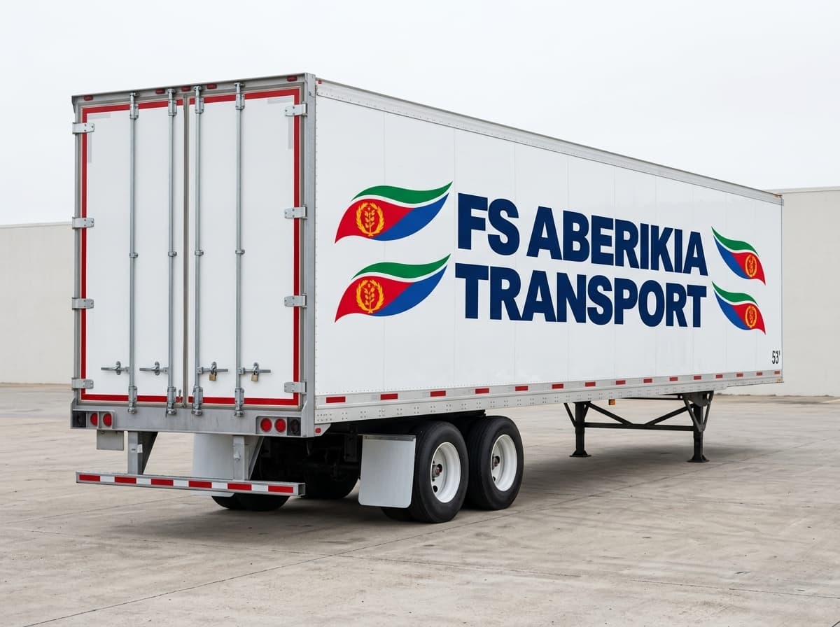 Rear three-quarter view of FS ABERIKIA 53-foot dry van trailer